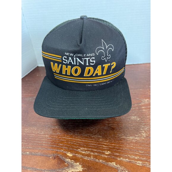 Vintage New Orleans Saints "Who Dat?" Snapback Trucker Hat X3 - Picture 1 of 4